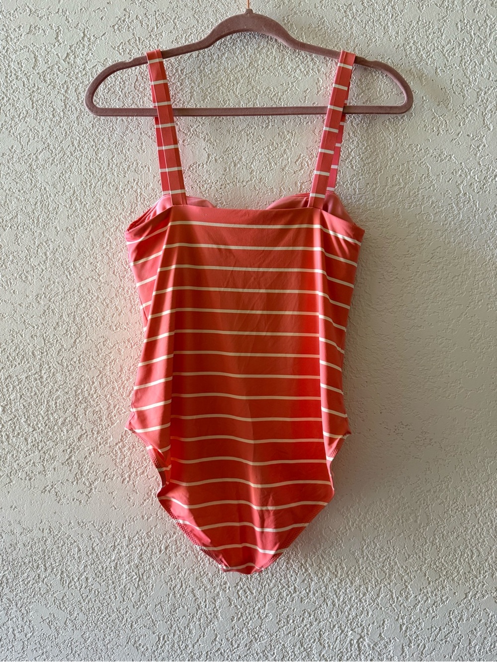 VINEYARD VINES One Piece Striped Pink White Square Neck Swimsuit Size Medium - Picture 4 of 11